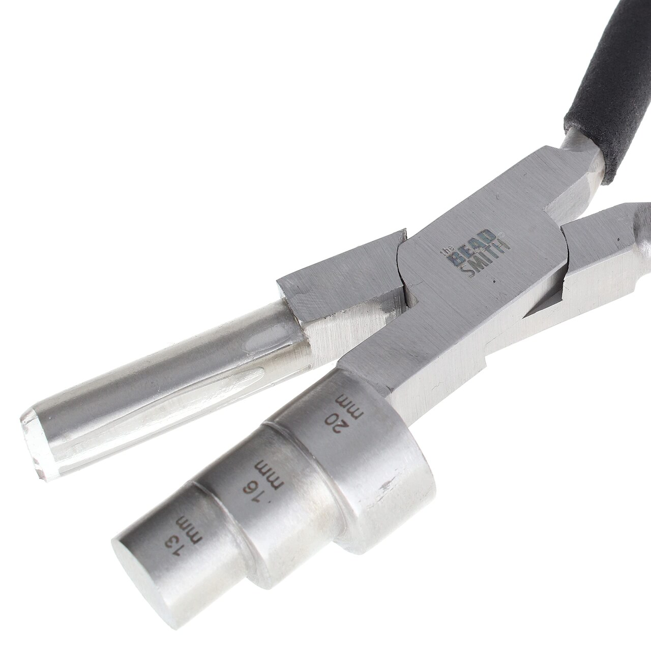 The Beadsmith Big Wrapper Pliers – Multi-Step Wrapping Tool –13, 16 & 20mm barrels - 7 Inches Long, 1.25” Stainless Steel Jaws, Cushioned Grips – Use to Shape Rings and Make Consistent Sized Loops …